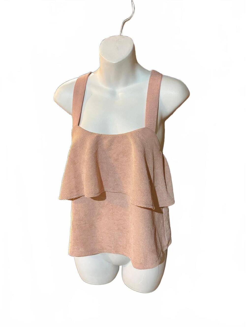 Madewell Texture & Thread Pink Tiered Tank Top S